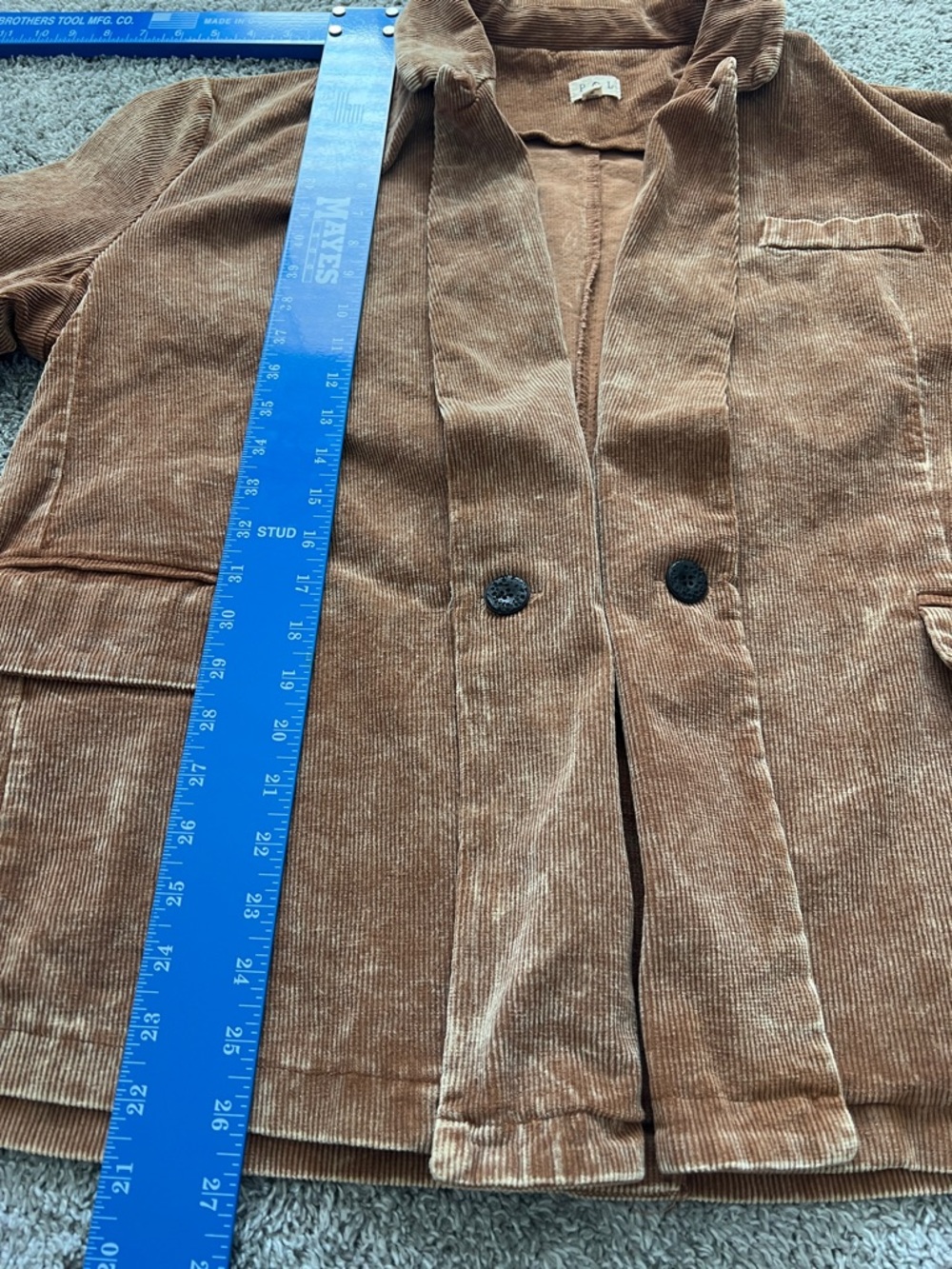POL “Always Dreaming” Women's Caramel Corduroy Oversized Blazer - Size L - Picture 7 of 9